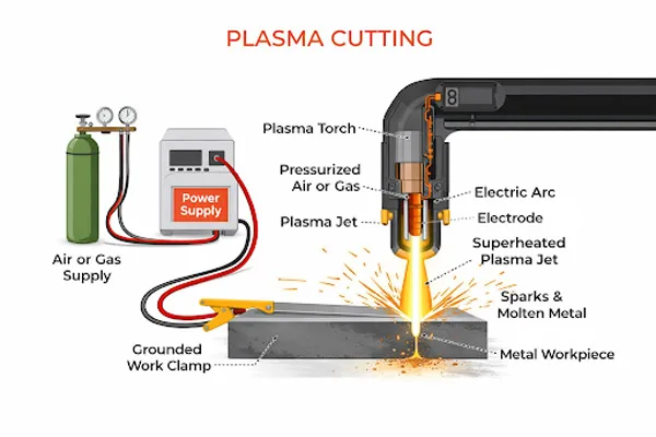 Plasma cutting work